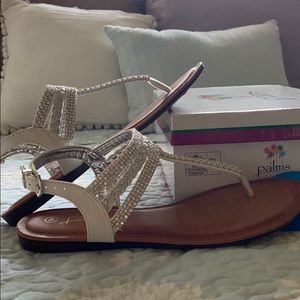 Sparkly white sandals